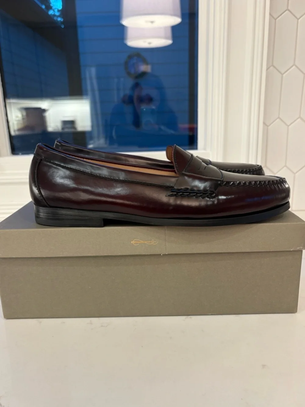 NWT Cole Haan Men’s Burgundy Leather Pinch Penny Loafer. Size 11. - Picture 5 of 9